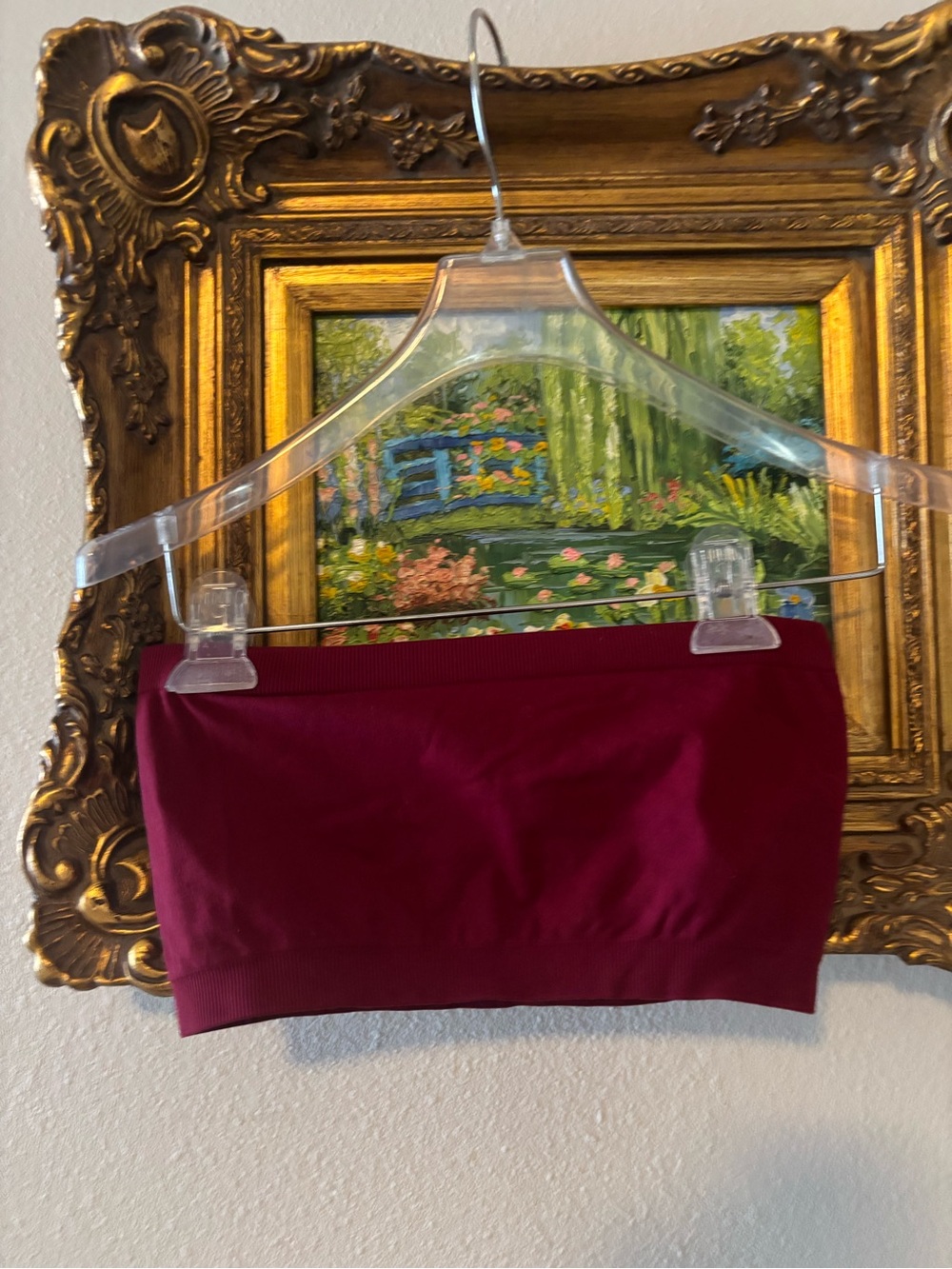 Women's Seamless Maroon Bandeau Top